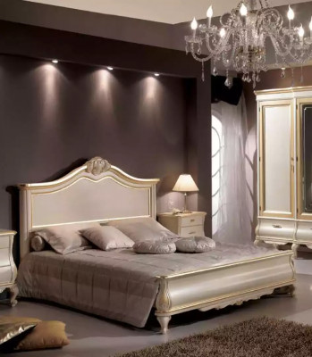 Slaapkamer set Bed 2x Nachtkastjes Kast Garderobekast Commode Spiegel