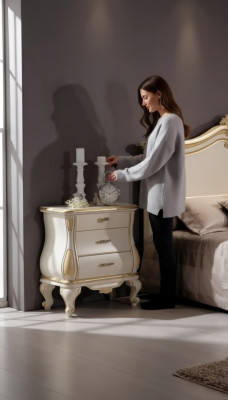 Moderne Designer nachtkastje van wit hout in de slaapkamer klassieke meubels