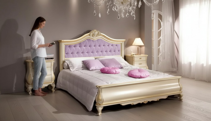 Bedontwerp Luxe Chesterfield Tweepersoonsbed voor Slaapkamer Houten Meubels Bed
