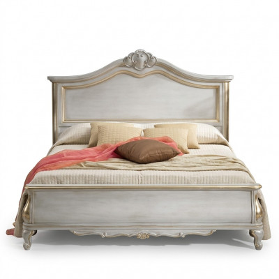 Luxe gestoffeerd wit tweepersoonsbedframe Bed houten design Luxe