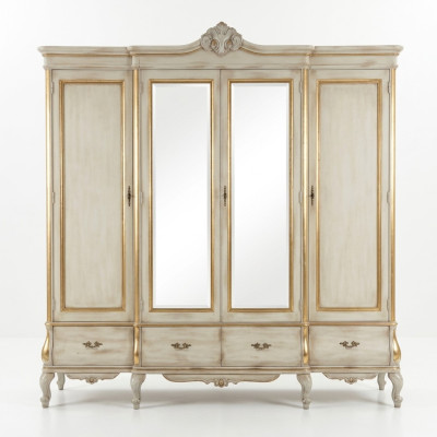 Witte luxe kledingkast massief houten meubelen slaapkamer kasten kast