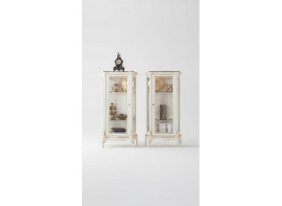 Houten vitrine Hoogwaardige vitrine Klassiek meubeldesign Wit Vitrines