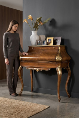 Ontwerp Luxe Bruine Console Tafel Slaapkamer Meubels Kaptafel Hout