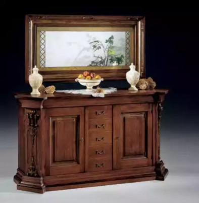 Eetkamerset Eettafel Dressoir Vitrine Spiegel Luxe Klassieke Meubels