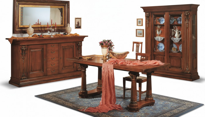 Eetkamerset Eettafel Dressoir Vitrine Spiegel Luxe Klassieke Meubels