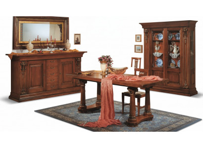 Eetkamerset Eettafel Dressoir Vitrine Spiegel Luxe Klassieke Meubels