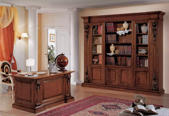 Groot Bruin Boekenrek Luxe Vitrine Houten Kast Massief Houten Meubels