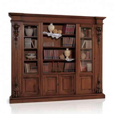 Groot Bruin Boekenrek Luxe Vitrine Houten Kast Massief Houten Meubels