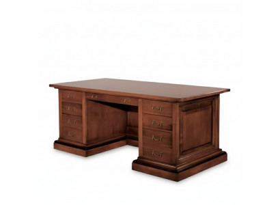 Bruin massief houten bureau Klassiek kantoormeubilair Werkkamertafel