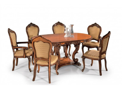 Stel eettafel 4x stoelen 2x fauteuils eettafelgroep houten tafels tafels