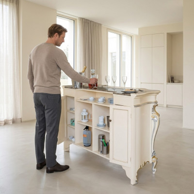 Bartafel Witte bartafel Klassieke stijl Houten barcounter Bar