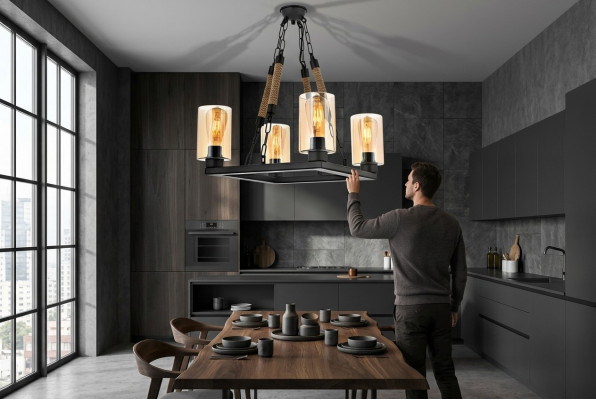 Luster plafondlamp kroonluchter plafondlampen lampen glas zwart