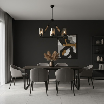 Luster plafondlamp kroonluchter plafondlampen lampen glas zwart
