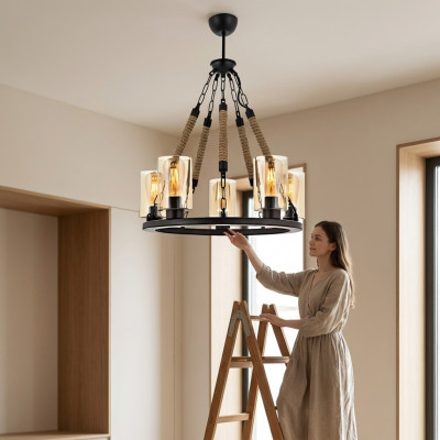 Plafondlamp kroonluchter kroonluchter plafondlamp lampen glas zwart