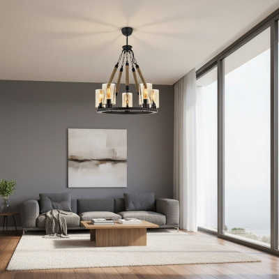Plafondlamp kroonluchter kroonluchter plafondlamp lampen glas zwart