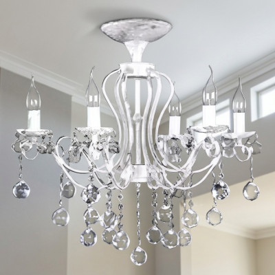 Luster Kristal Plafondlamp Kroonluchter Plafonnière Lampen Wit