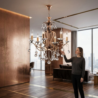 Luxe plafondlamp kroonluchter plafondlamp goud kristal kunst