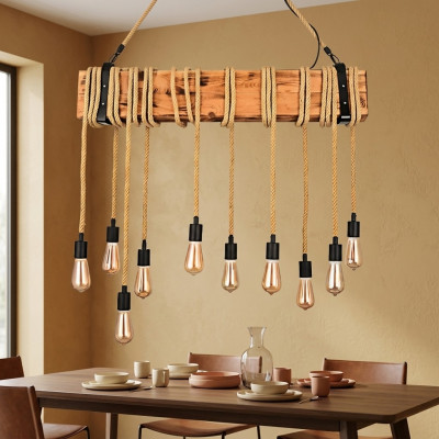 Lampen Eettafel Plafondlamp Kroonluchter Lamp Hout Verlichting