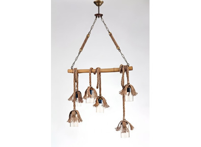 Lamp Plafondlamp Kandelaar Kroonluchter Hanglamp Bamboe Glas Bruin