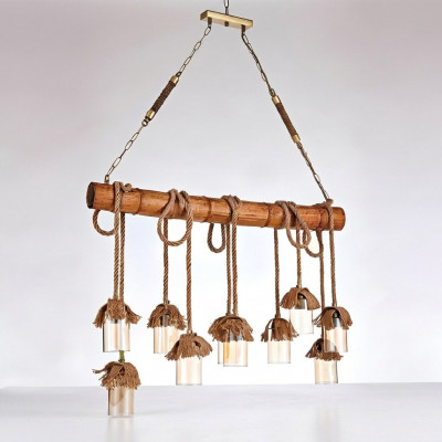 Moderne houten kroonluchter, pronkkroonluchter, plafondlamp, bamboe kroonluchter.