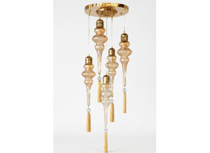 Luster Ronde Plafondlamp Kroonluchter Plafondlamp Lampen Glas Goud