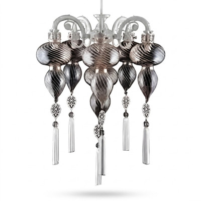 Hanglamp Luster Kroonluchter Plafondlamp Lamp Glas Zilver Nieuw