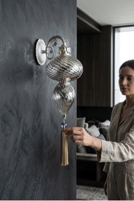 Wandlamp Wandlampen Wandlamp Kroonluchter Wandlampen Zilver Glas Kunst