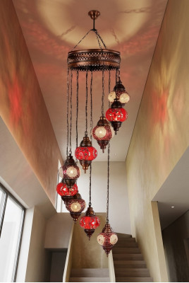Lustre plafondlamp kroonluchter plafondlamp lampen glas 45x145cm