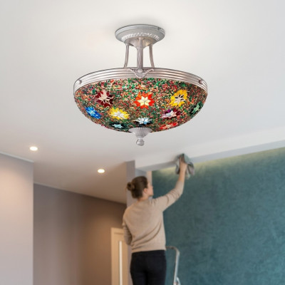 Luster Plafondlamp Kroonluchter Hanglampen Glas Veelkleurig