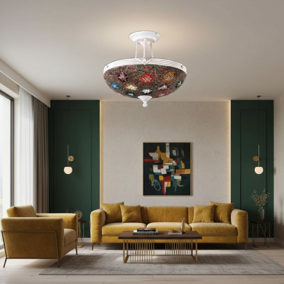 Luster Plafondlamp Kroonluchter Hanglampen Glas Veelkleurig