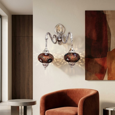 Wandlamp Wandlampen Art wandlamp kroonluchter muurlampen wit glas