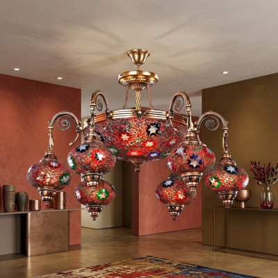 Hanglamp Luchter Kroonluchter Plafondlamp Lampen Glas Goud Verlichting