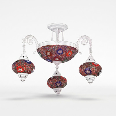 Plafondlamp luchter kroonluchter hanglamp lampen glas kunst wit