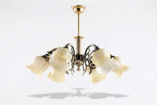 Luster Plafondlamp Kandelaar Plafonnière Lampen Zilver Beige