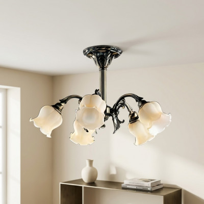 Plafondlamp Kroonluchter Hanglamp Lampen Glas Grijs Beige