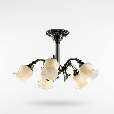 Plafondlamp Kroonluchter Hanglamp Lampen Glas Grijs Beige