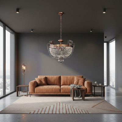 Luxe plafondlamp kroonluchter plafondlamp goud kristal ronde lamp