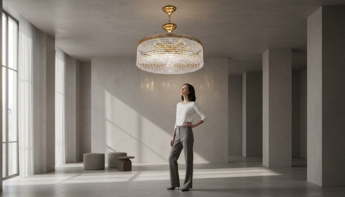 Luxe plafondlamp kroonluchter plafonnière gouden kristallen lamp