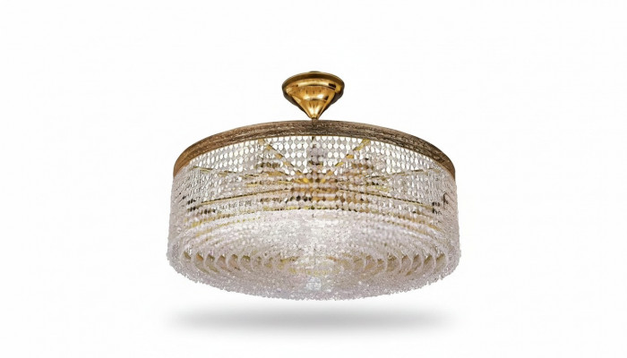 Luxe plafondlamp kroonluchter plafonnière gouden kristallen lamp