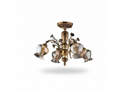 Plafondlamp Bloemen Kroonluchter Hanglamp Lamp Glas Bruin