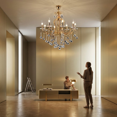 Luxe plafondlamp kroonluchter plafondlamp kristal goud