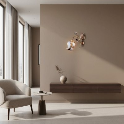 Wandlamp Wandlampen Bloemen wandlamp Kroonluchter Wandlamp Bruin Glas