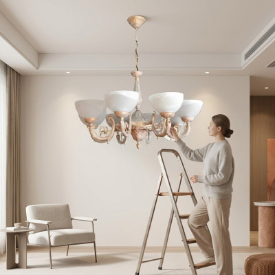 Kroonluchter Plafondlamp Kroonluchter Plafondlamp Lampen Glas Beige Kunst