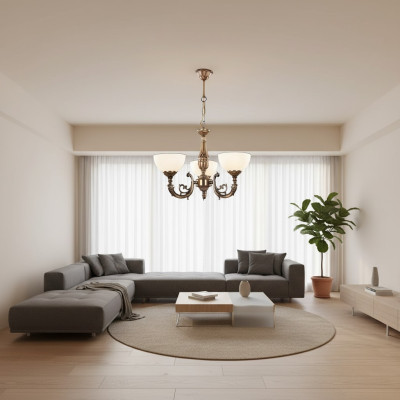 Hanglamp Antieke luchter kroonluchter plafondlamp lamp glas goud