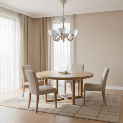 eckenlamp Kroonluchter Plafondlamp Kroonluchter Lamp Glas Beige Kunst