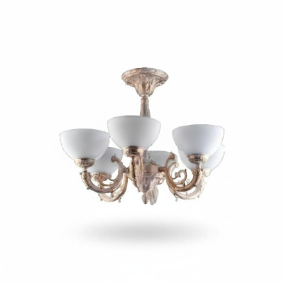 eckenlamp Kroonluchter Plafondlamp Kroonluchter Lamp Glas Beige Kunst