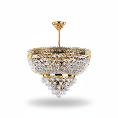 Ronde kroonluchter Luxe plafondlamp Luchter plafondlamp Kristal Goud 50x60