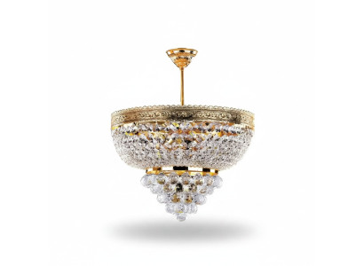 Ronde kroonluchter Luxe plafondlamp Luchter plafondlamp Kristal Goud 50x60