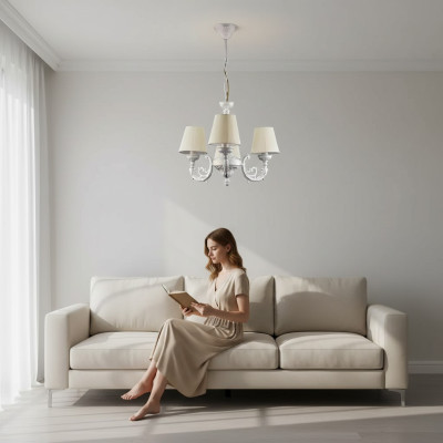 Kroonluchter Plafondlamp Luster Plafondlamp Lampen Zink Wit Kunst