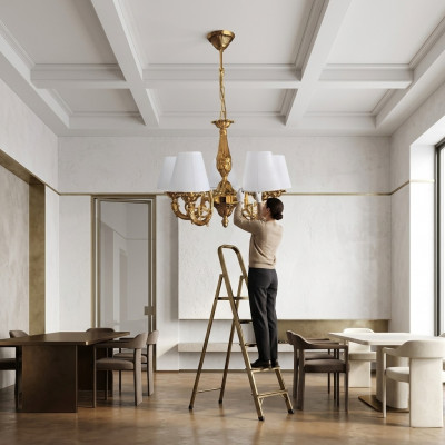 Luster kroonluchter plafondlamp plafondlamp lampen zink goud kunst